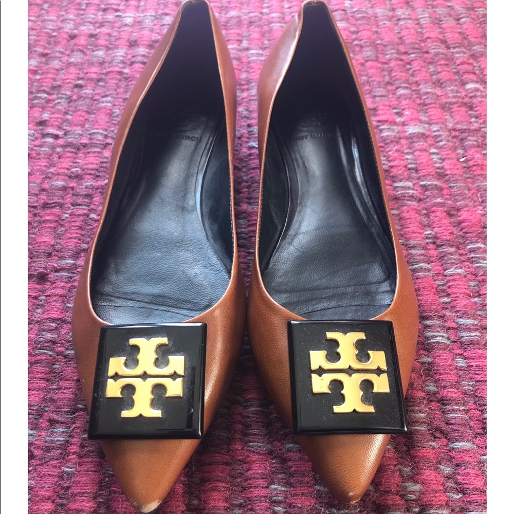 Brown leather Tory Burch Flats- Size 8
